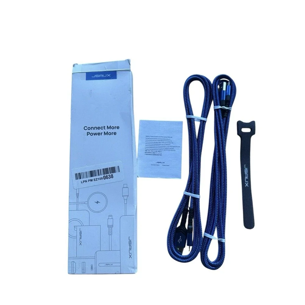 JSAUX 2 Pack Micro USB to USB-A Braided blue Cables CC0023 6.6 FT Each